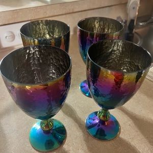 Chrome rainbow glassware
